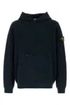 Stone Island Classic Black Hooded Sweatshirt In Blue