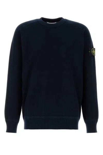 STONE ISLAND BLUE LOGO SWEATER