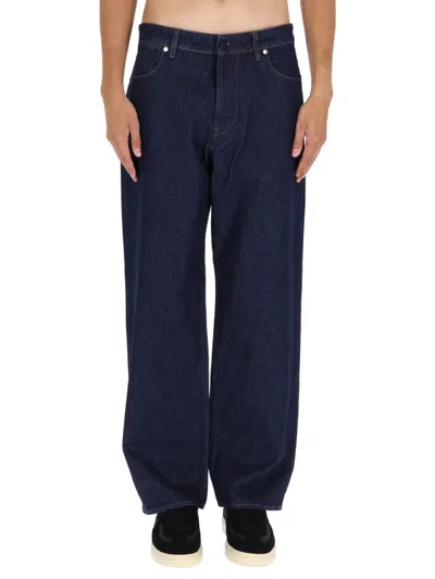 Stone Island Pantalone Indigo Denim In Black