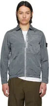 Stone Island Blue Nylon Metal Econyl Overshirt In V0024 Dark Blue