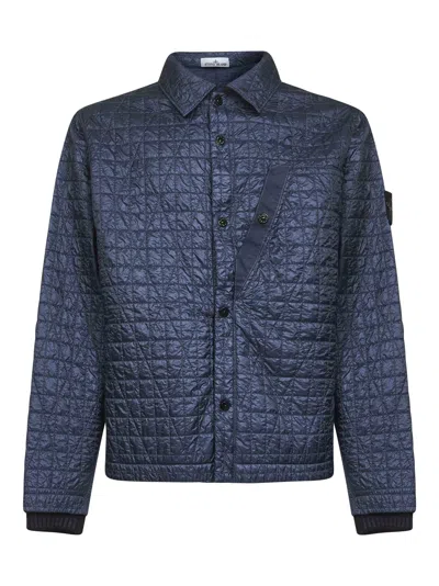 Stone Island Blue Nylon Reps Padded Coach Jacket