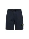 Stone Island Old Effect Cotton Cargo Bermuda Shorts Clothing In Blue