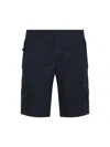 Stone Island Old Effect Cotton Cargo Bermuda Shorts Clothing In Blue
