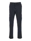 Stone Island Blue Pants With Cargo Pockets And Applied Compass Logo In Cotton Man