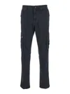 Stone Island Blue Pants With Cargo Pockets And Applied Compass Logo In Cotton Man In Blue