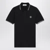 Stone Island Mens Black Brand-patch Regular-fit Stretch-cotton Polo Shirt Xl In Black
