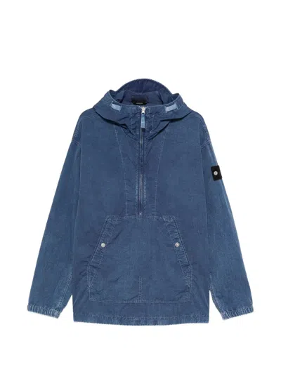 Stone Island Blue Polyamide Coat