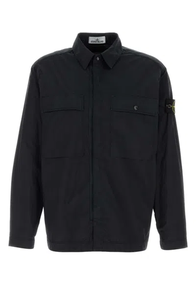 STONE ISLAND BLUE POPLIN SHIRT