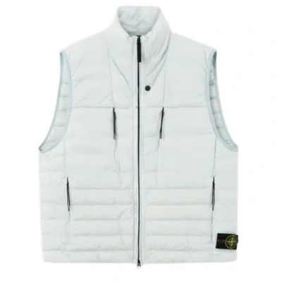 Stone Island Blue Quilted Sleeveless Zip Jacket
