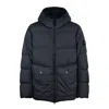 Stone Island Blue Recycled Lightweight Nylon Reps Hooded Down Jacket In Blue