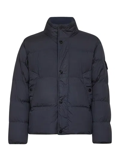 Stone Island Blue Recycled Nylon Reps Down Jacket
