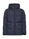 Stone Island Blue Recycled Nylon Reps Hooded Down Jacket