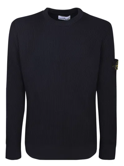 STONE ISLAND BLUE RIBBED PULLOVER