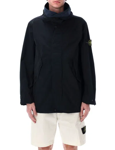 STONE ISLAND BLUE SHORT PARKA JACKET