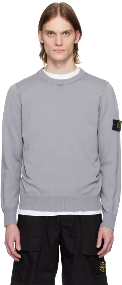 STONE ISLAND BLUE SOFT ORGANIC COTTON SWEATER