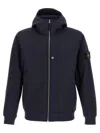 Stone Island 'soft Shell-r E.dye®technology' Hooded Jacket In Blue