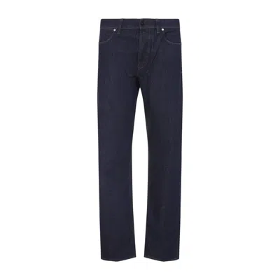 Stone Island Blue Straight Cotton Jeans In Multi