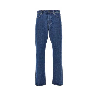 Stone Island Blue Straight-leg Five-pocket Cotton Jeans In Animal Print
