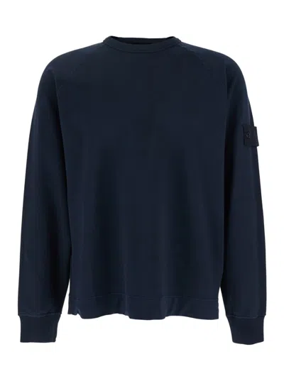 Stone Island Cotton Sweater In Blue