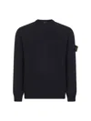 Stone Island Black Soft Organic Cotton Crewneck Sweater In Blue