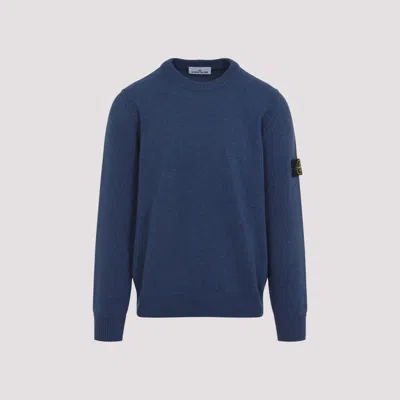 STONE ISLAND BLUE WOOL SWEATER