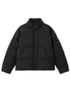Stone Island Crinkle Reps Ny Puffer Jacket With High Collar In Black