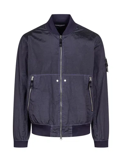 Stone Island Bomber Jacket In Blue