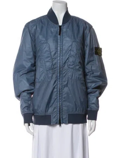 Pre-owned Stone Island Bomber Jacket In Blue