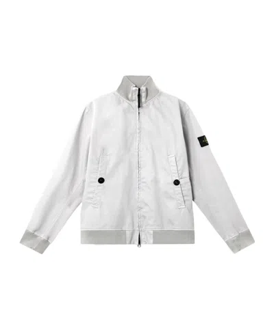 Stone Island Bomber Jacket In Pearl Grey