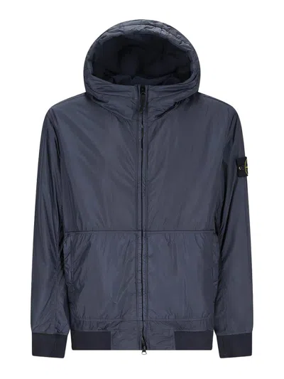STONE ISLAND BOMBER JACKET WITH LOGO PATCH