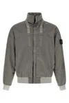 Stone Island Grey Solid Logo Jacket In Gray