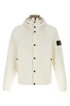Stone Island Hooded Quilted Jacket Side Pockets In White