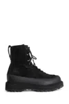Stone Island Hiking Boot With Dual Lacing And Lug Sole In Black