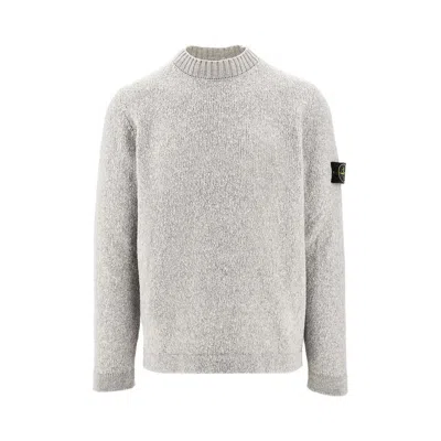 Stone Island Crew Neck Wool Sweater In Gray