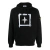 Stone Island Box Print Pullover Hoodie 'black'