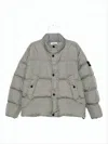 Stone Island Boxy Cropped Padded Jacket With Horizontal Quilting In Gray
