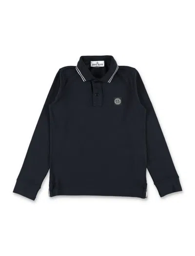Stone Island Ls Polo In Black