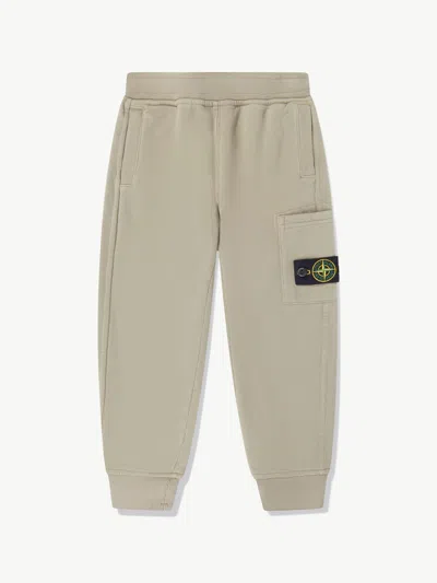 Stone Island Babies'  Boys Brushed Cotton Fleece Joggers In Neutral