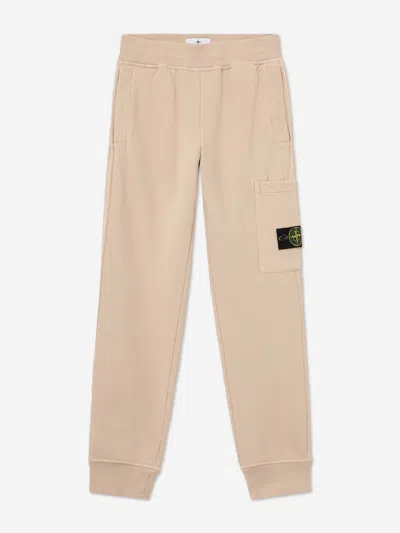 Stone Island Babies'  Boys Brushed Cotton Fleece Joggers In Multicoloured