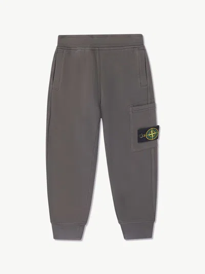 Stone Island Babies'  Boys Brushed Cotton Fleece Joggers In Brown