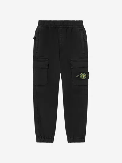 Stone Island Babies'  Boys Cargo Trousers In Black