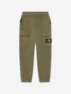Stone Island Boys Cargo Trousers In Green