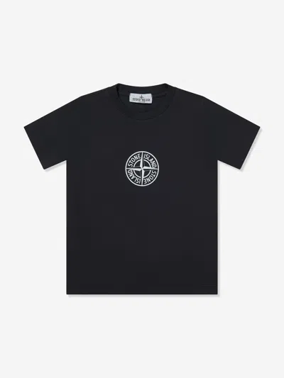 Stone Island Babies'  Boys Compass Logo Print T-shirt In Black