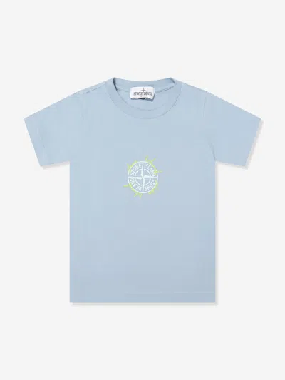 Stone Island Babies'  Boys Compass Logo Print T-shirt In Blue