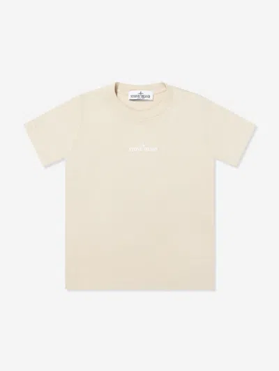 Stone Island Babies'  Boys Compass Logo Print T-shirt In Neutral