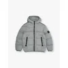 Stone Island Boys Dust Kids Brand-badge Hooded Stretch-woven-down Jacket 4-14 Years 10 In Dust