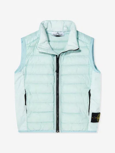 Stone Island Kids'  Boys Lightweight Down Padded Gilet In Blue