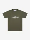 Stone Island Boys Logo T-shirt In Green