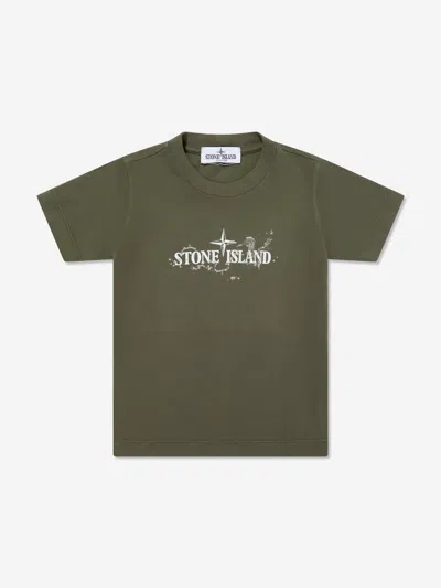 Stone Island Babies' Boys Logo T-shirt In Green