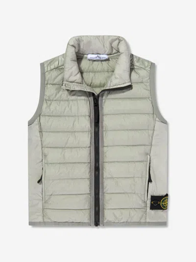Stone Island Kids' Boys Padded Gilet In Gray